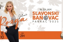 16. sajam „Slavonski banovac“ u subotu 11. listopada uz koncert Jelene Rozge