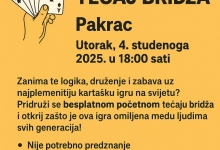 POČETNI TEČAJ BRIDŽA U PAKRACU Zabava, logika i druženje