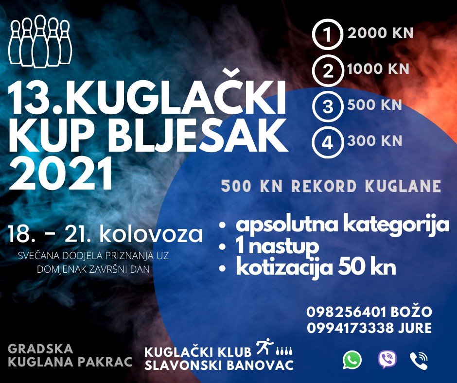 KUGLAČKI KUP "BLJESAK" Prijave u tijeku