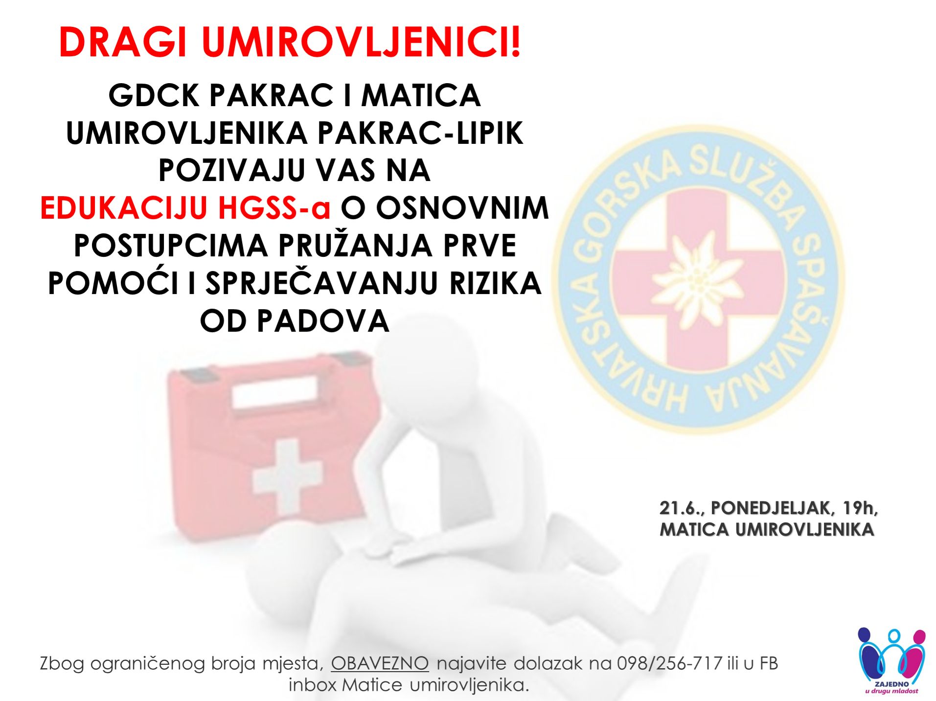 [PROMO] PROJEKT „ZAJEDNO U DRUGU MLADOST“: Edukacija o prvoj pomoći