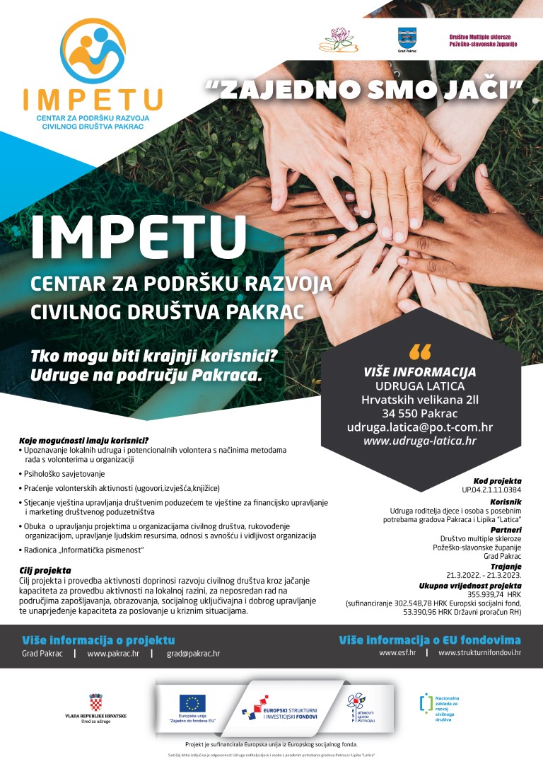 (PROMO) PROJEKT „IMPETU“ Radionice namijenjene razvoju udruga