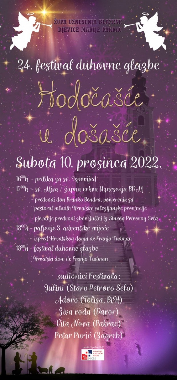 10. PROSINCA U HRVATSKOM DOMU 24. festival duhovne glazbe "Hodočašće u došašće"