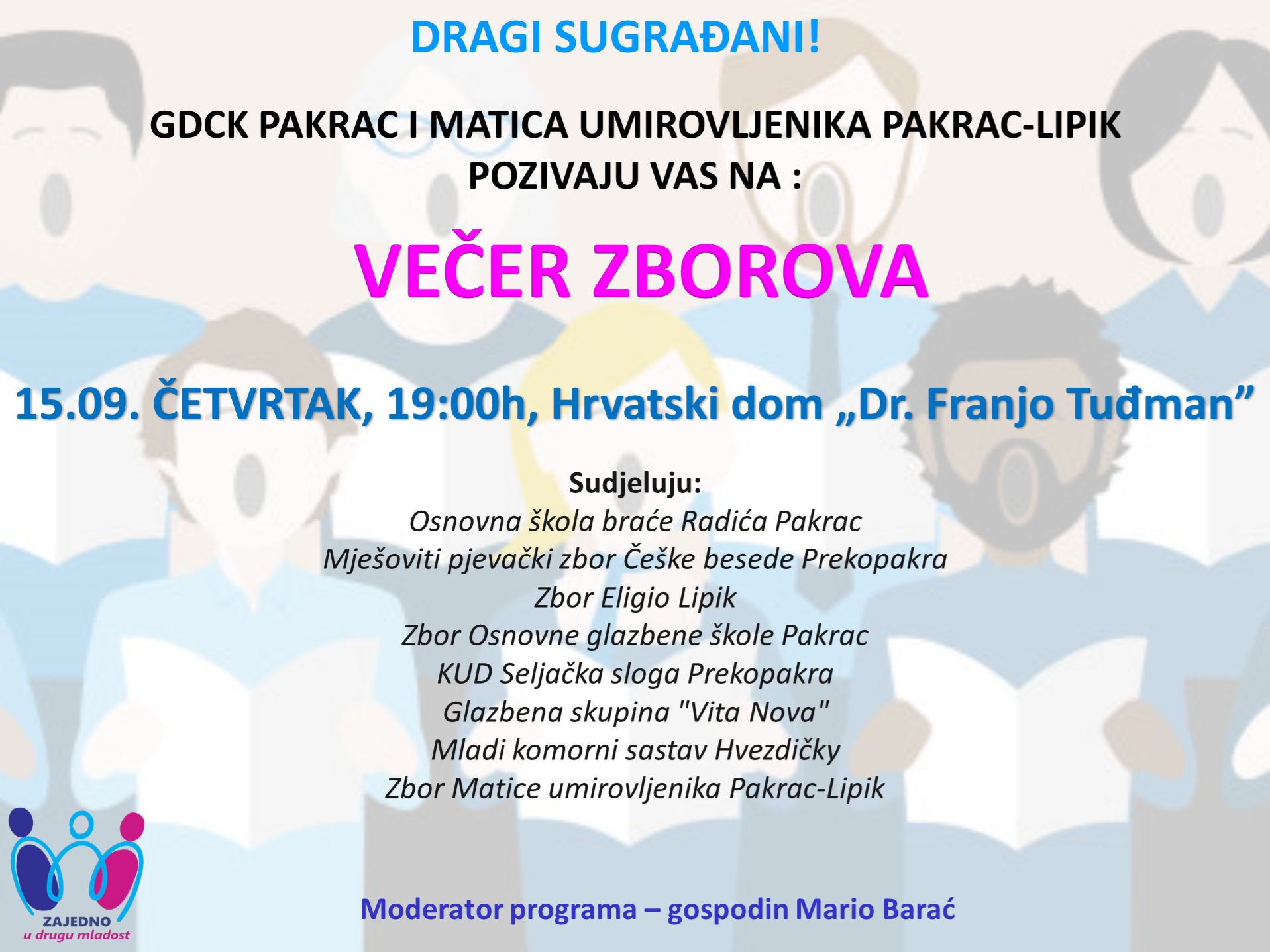 [PROMO] ZAJEDNO U DRUGU MLADOST U četvrtak "Večer zborova"