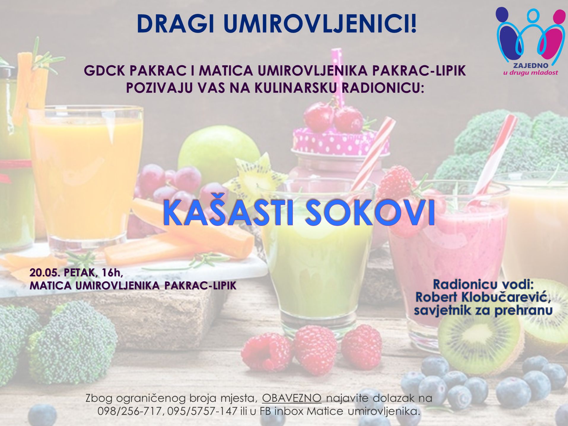 (PROMO) "ZAJEDNO U DRUGU MLADOST" Poziv na kulinarsku radionicu