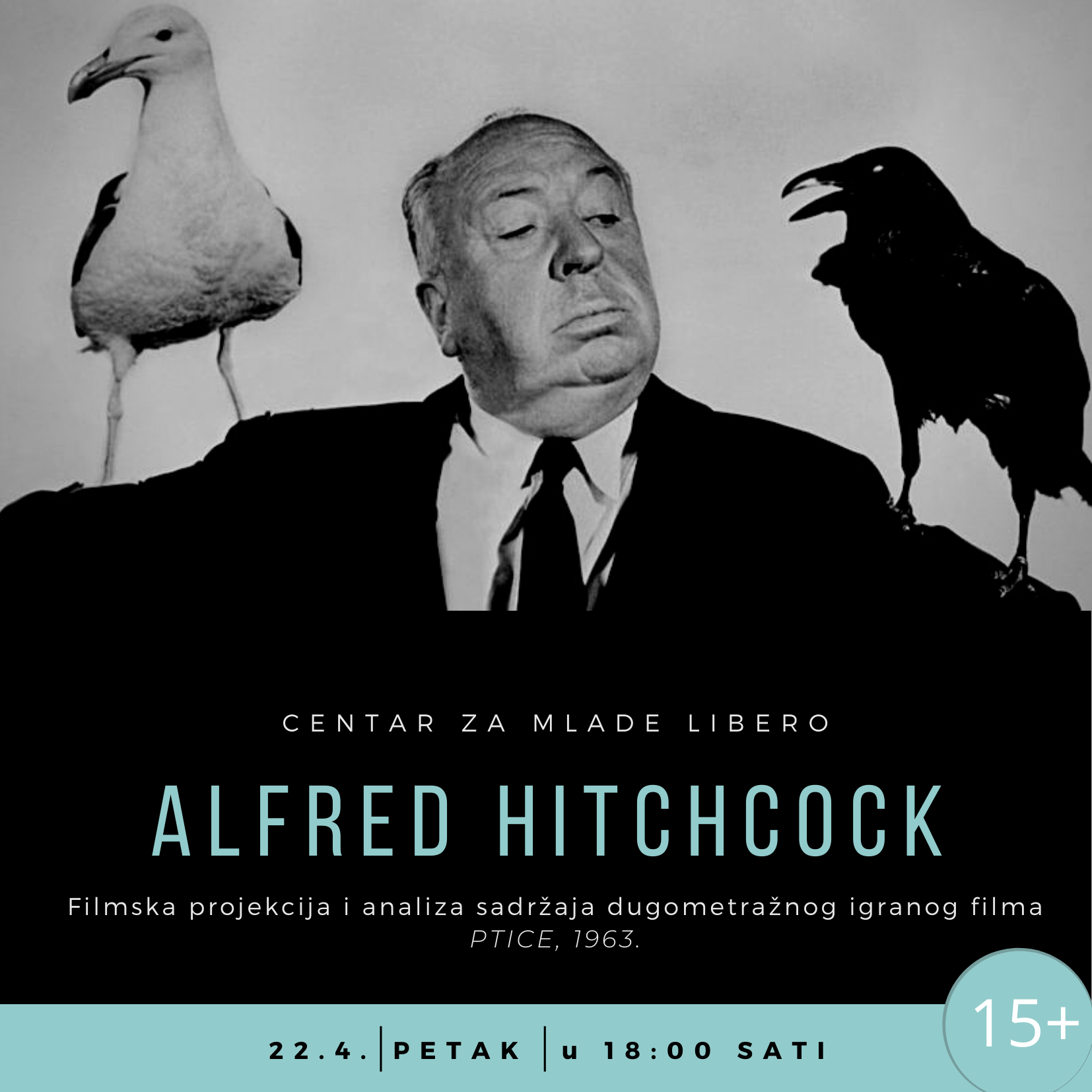 CENTAR ZA MLADE LIBERO Projekcija filma "Ptice" Alfreda Hitchcocka