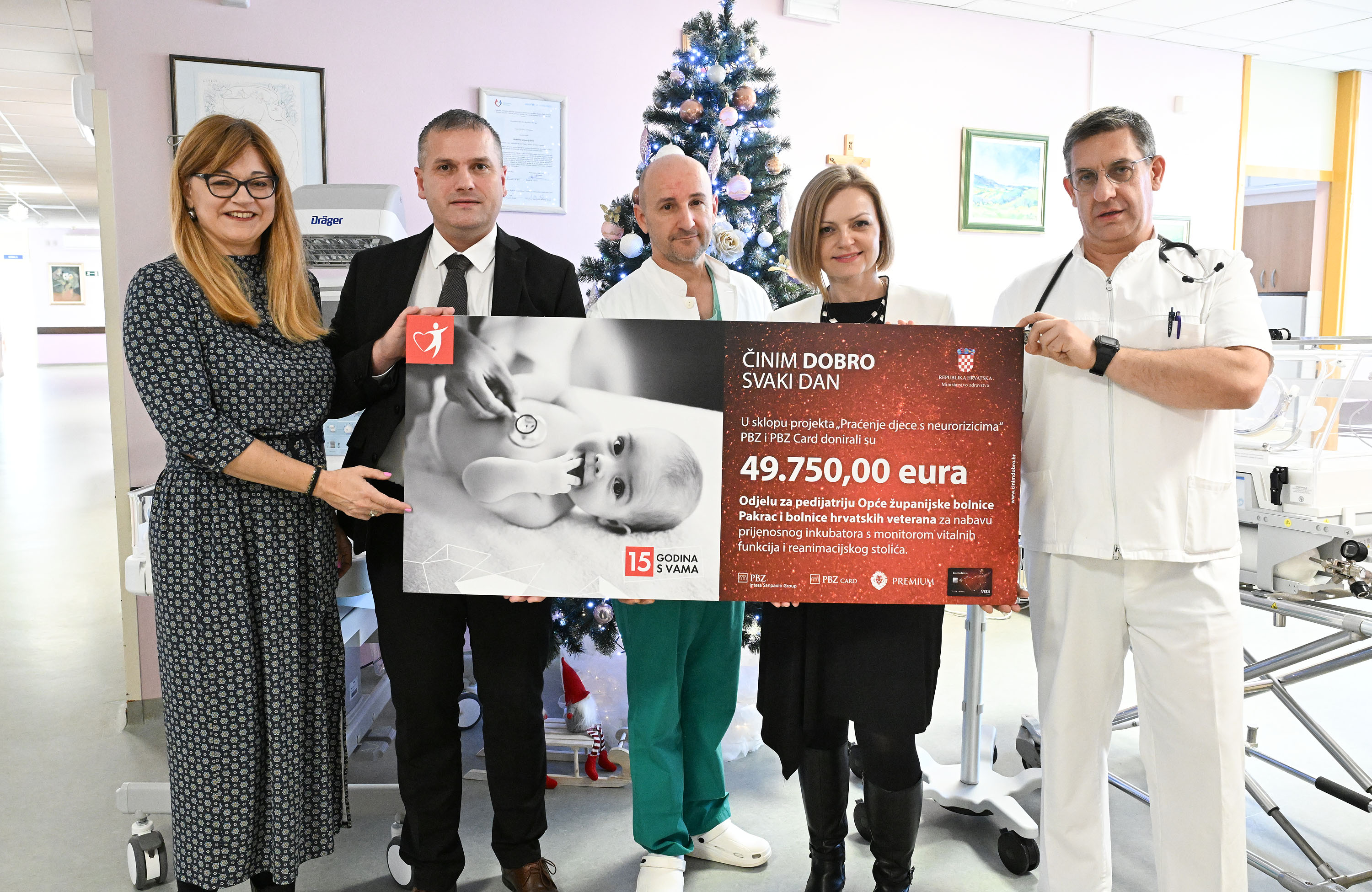 ČINIM DOBRO SVAKI DAN - PBZ grupa uručila 80. donaciju: gotovo 50.000 eura Odjelu za pedijatriju pakračke bolnice