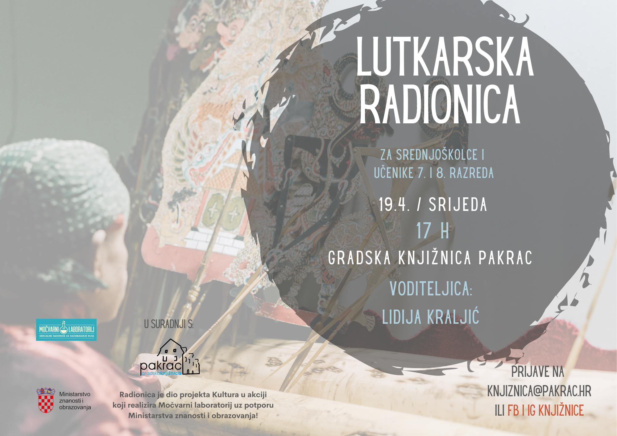 GRADSKA KNJIŽNICA PAKRAC Poziv na lutkarsku radionicu