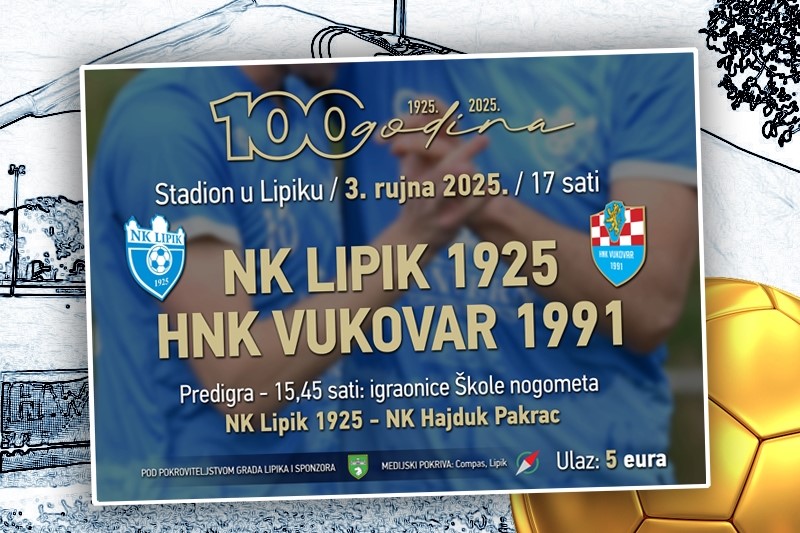 NK Lipik 1925 slavi stotu obljetnicu protiv HNK Vukovar 1991