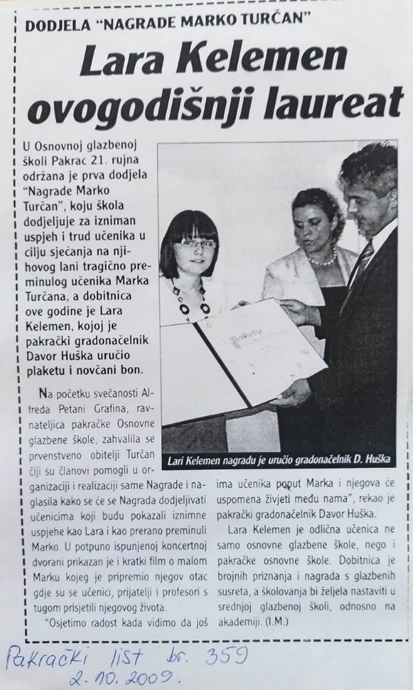 1. nagrada Marko Turčan