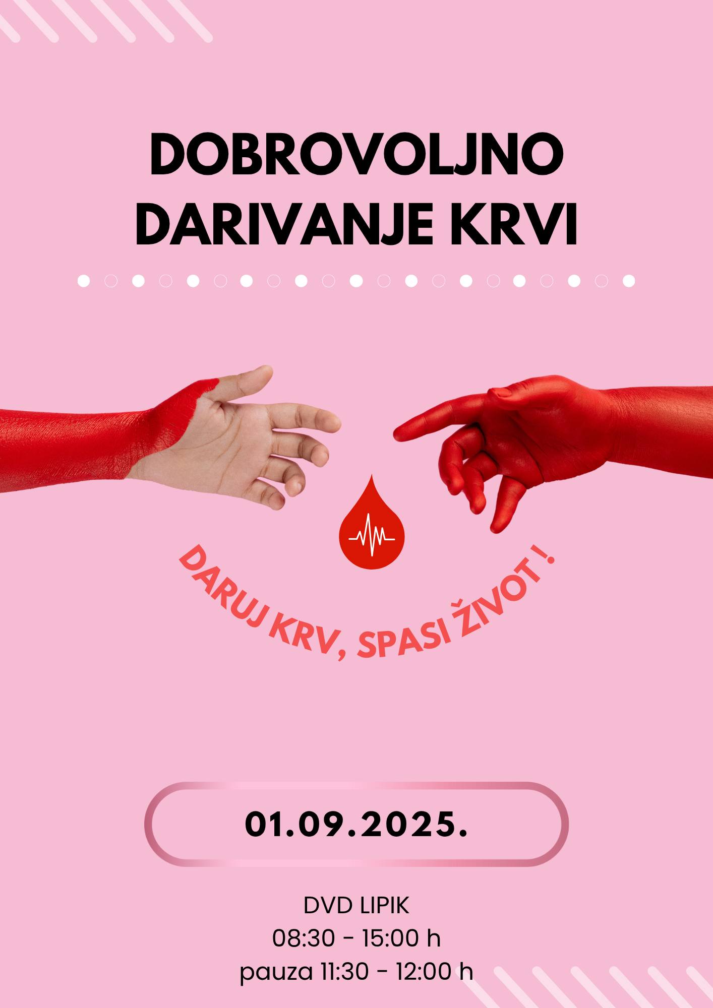 GRADSKO DRUŠTVO CRVENOG KRIŽA PAKRAC 1. rujna darivanje krvi u Lipiku