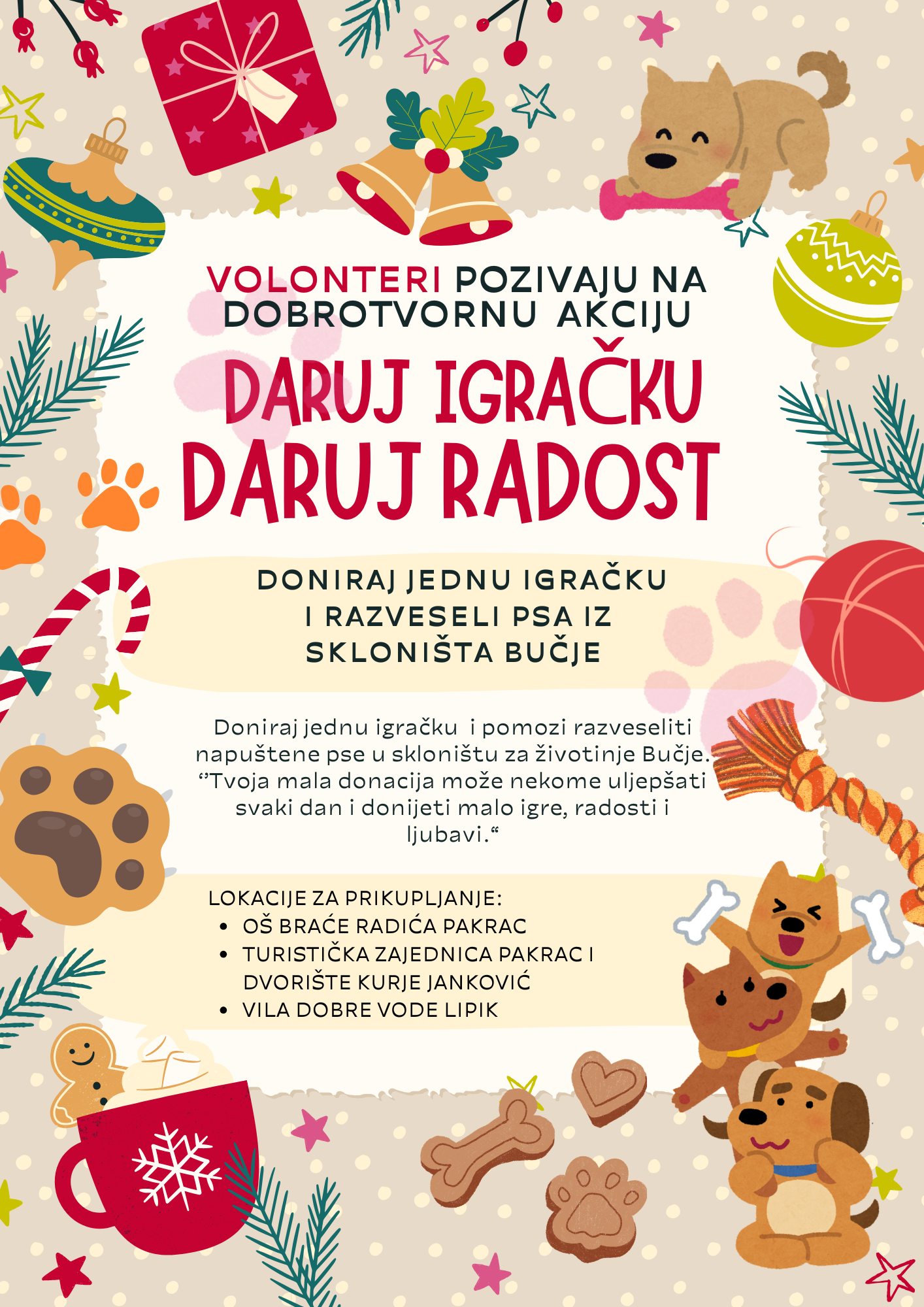 Poziv na donaciju IGRAČAKA za napuštene pse 