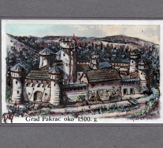 Stari grad Pakrac oko 1500. Ivo Geber crtez Muzej grada Pakraca