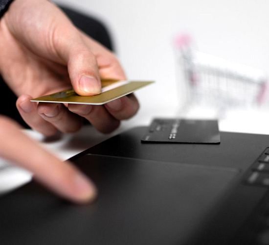 top view online shopping concept