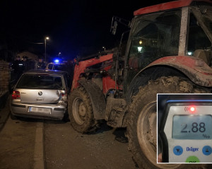 29-godišnjak u Pakracu s 2,88 promila traktorom udario parkirani automobil