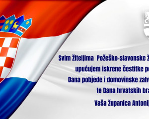 Čestitka županice Jozić povodom Dana pobjede i domovinske zahvalnosti te Dana hrvatskih branitelja