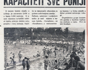 IZ ARHIVE „PAKRAČKOG VJESNIKA“ Turistički Lipik prije više od 45 godina